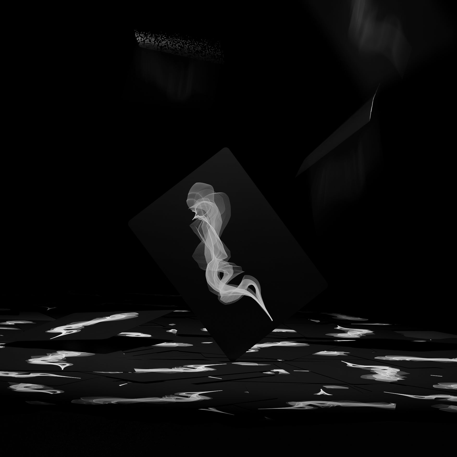 Noire Soirée conversation card game – black limited edition deck with smoke design on a dark background, elegant packaging for deep reflective questions